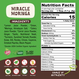Māla Girl Vegan Miracle Moringa Superfood Broth Powder, Instant Soup & Bouillon Base with Lemon, Ginger & Moringa Plant-Based Broth for Ramen, Soups, Cooking & On-the-Go Comfort, 4-6 Servings