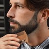 Pearwood Beard Comb, Wooden Beard Comb for Men with Leather
