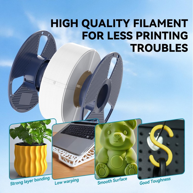 SUNLU PLA 3D Printer Filament PLA Filament 1.75mm, Neatly Wound