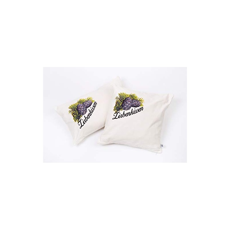 Swiss pine cushion with ticking 40 x 40 cm filled