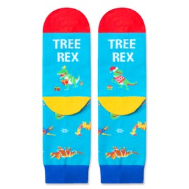 Zmart Funny Christmas Socks for Kids, Holiday Socks Dinosaur Socks, Christmas Gifts Santa Gifts Stocking Stuffers for Boys Girls