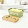Domini Large Butter Dish,Ceramic Butter Dish with lid and knife,