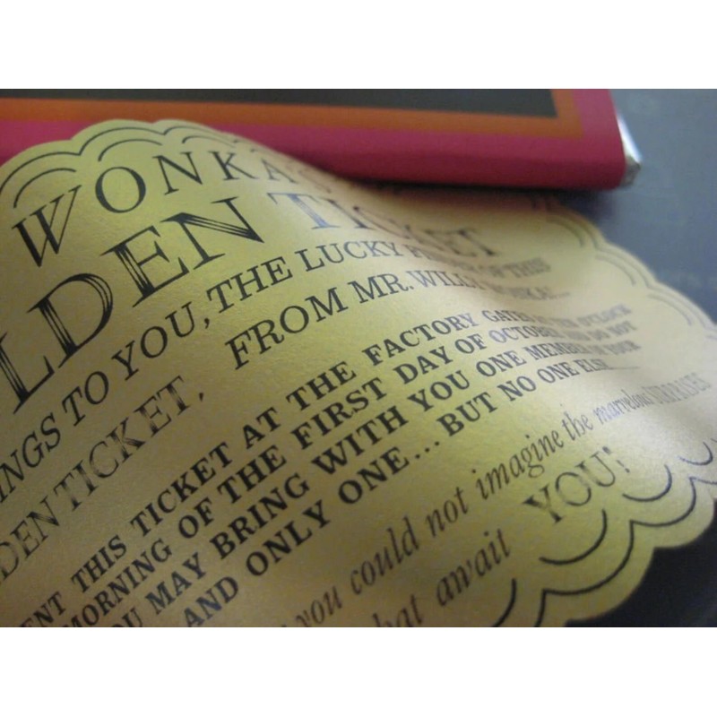CUSTOM MADE Willy Wonka Wonka Bar and Golden Ticket Replica(