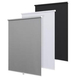 HABEASE Blackout Roller Shades Blinds Cordless for Windows Without Tools and Drill, Thermal Insulated Free-Stop Blinds, UV Protection Fabric for Living Room, Easy to Install (23" W x 72" H, Grey)