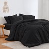 Love's cabin Seersucker Black 7 Pieces Comforter Set Full, All
