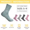 Women Winter Socks-5 Pairs Womens Thick Knitted Wool Warm Socks