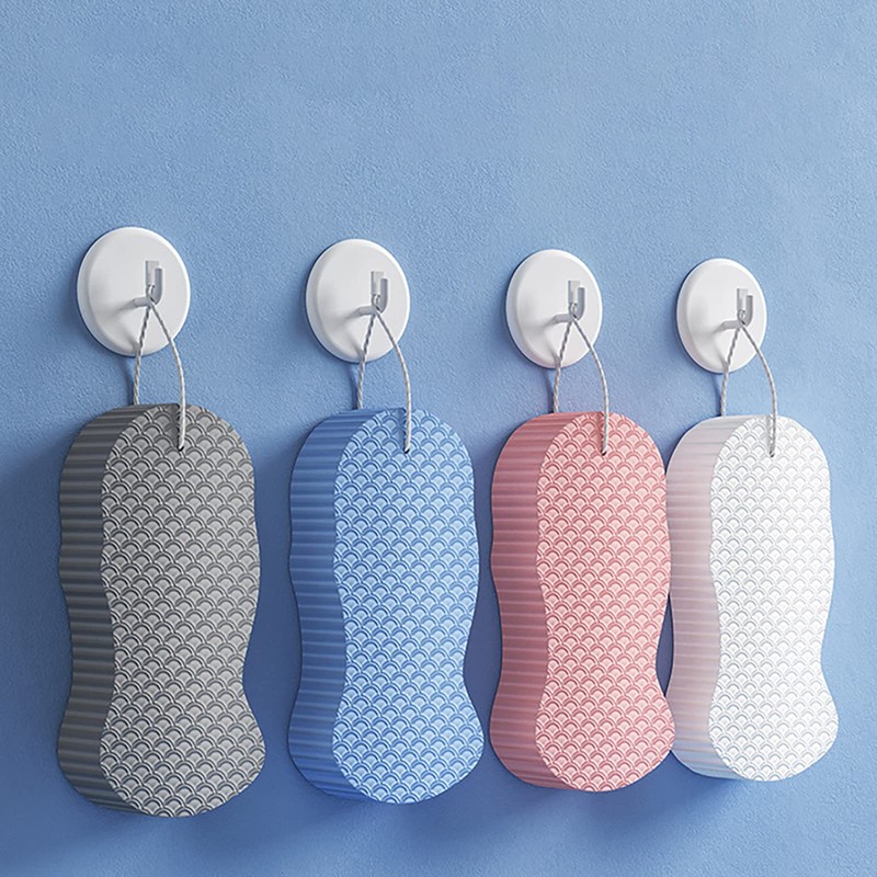 Yolispa 4pcs Exfoliating Bath Sponge Super Peeler Body Shower Brush