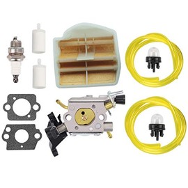 Hippotech C1M-EL37B Carburetor for Husqvarna 445 450 445E Chainsaw with Air Filter Fuel Line Kit
