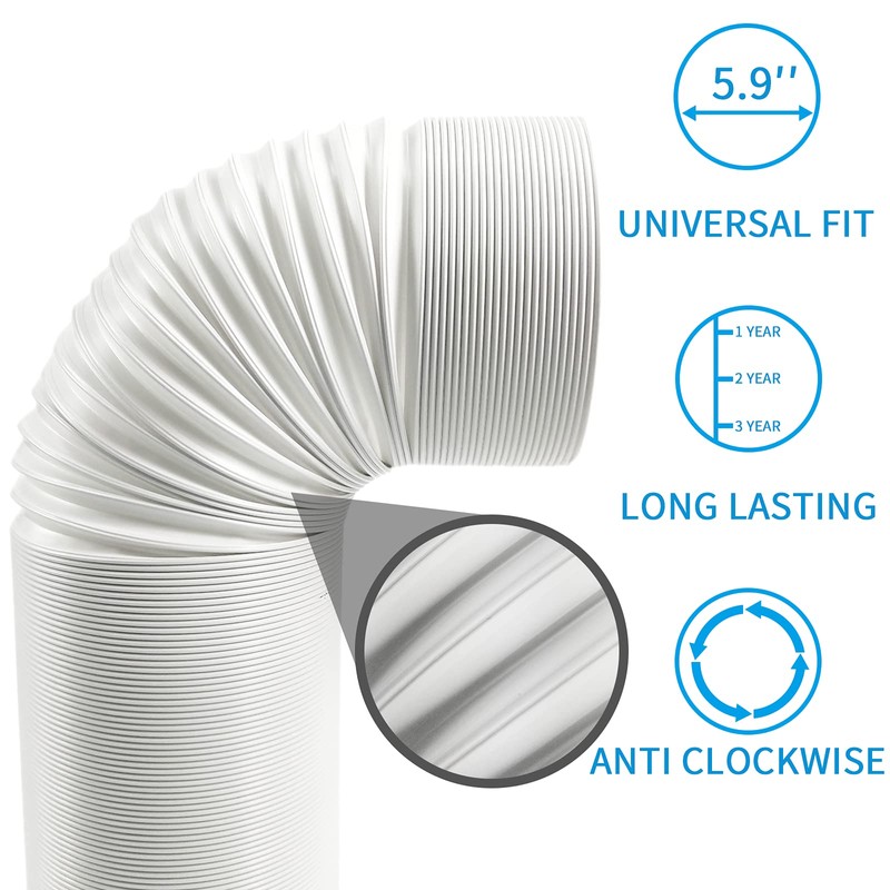 Portable Air Conditioner Hose 5.9 Inch Diameter, Portable AC Hose