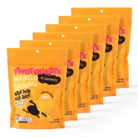 TwoFourSix Mango Gummy Candy – Soft, Chewy Mango Flavor Gummies (Pack of 6)
