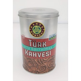 Kahve Dunyasi ( Coffee's World) 8.8 Oz (250g) Premium Ground Turkish Coffee in Metal Box 100% Arabica Cofee Bean (Medium Roasted)