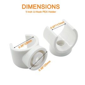Litoexpe - Abrazaderas de tubo PEX de 1 pulgada, soporte de tubo de PVC de 25 mm, ganchos de plástico en U PEX, clips de tubería de agua PEX blancos, 12 herramientas de abrazadera de tubo PEX