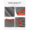 DUOEASE Women's Striped Knitted Pullover Long Sleeve Autumn Crew Neck