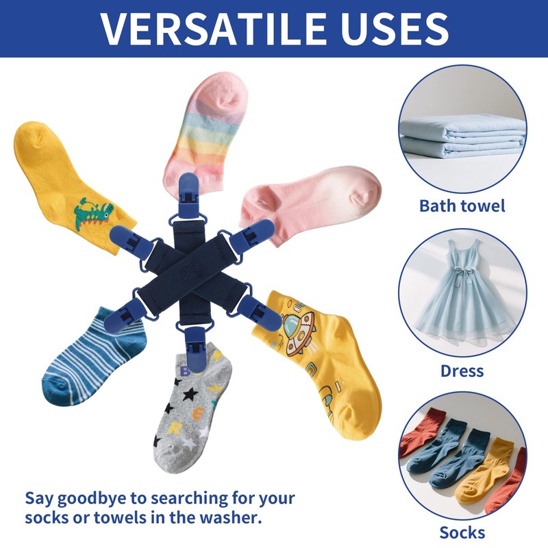 QOPAHI Bed Sheet Detangler with 6-Clip, WAD Preventer Stop Bed