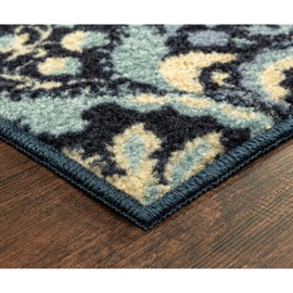 Maples Rugs Vivian Medallion Kitchen Rugs Non Skid Accent Area Carpet [Made in USA], Persian Blue, 2'6" x 5'