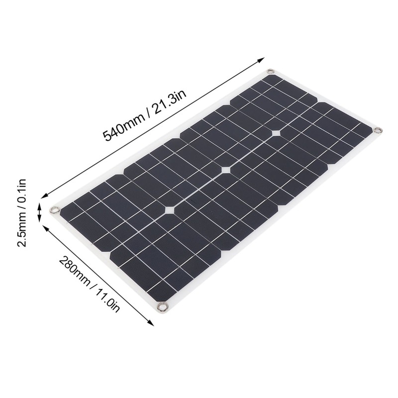 25W 18V Portable Monocrystalline Silicon Dual-USB Charging Solar Panel for