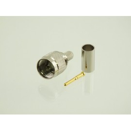 W5SWL Brand Premium Series Mini-UHF (MUHF) Male Crimp Coax Connector fits LMR200 Type Cable 2-Pack