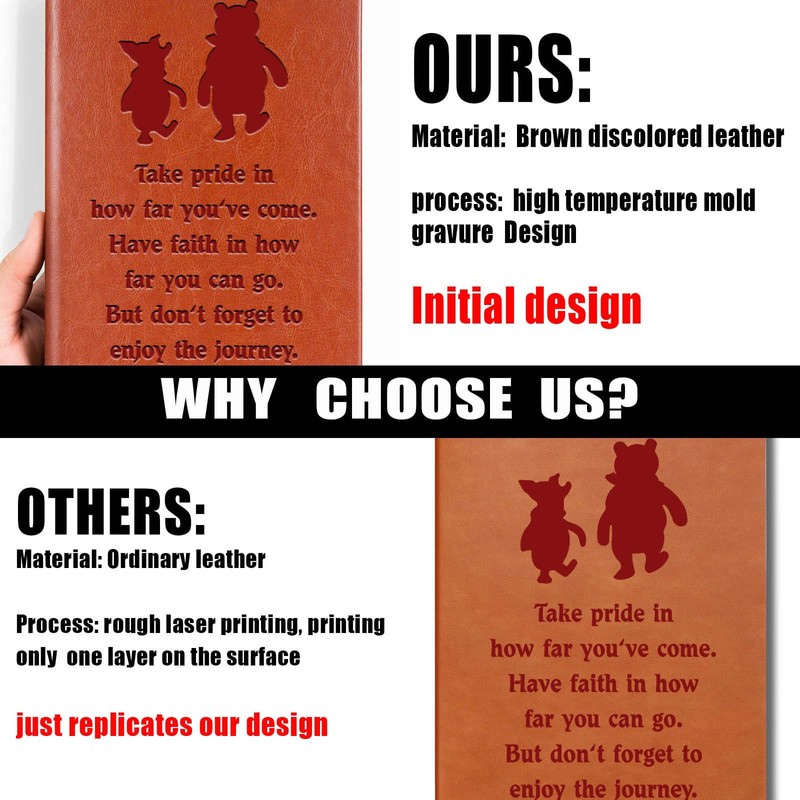 JOHSBYD Pooh Bear Leather Notebook Always Remember You’re Braver Than