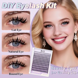 B&Q Fairy Lash Clusters Invisible Band False Eyelashes Clusters Natural Cluster Eyelash Extensions Comfortable Individual Lashes Extension DIY Soft Eyelash Clusters（Fairy-MIX8-18mm）