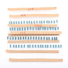1280 Pcs 1/4 W Kit de Resistencias, 64 Valores Metal Film Resistencias 1-10M Ohm Precisión 1%, Surtido de Resistor Resistencia de Película Metálica 64x20, Componentes Electrónicos