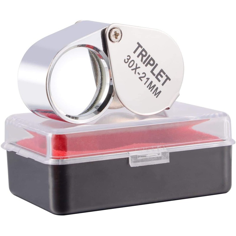 Magnifier High Magnification Magnifier [30x Magnification] Silver with Dedicated Case