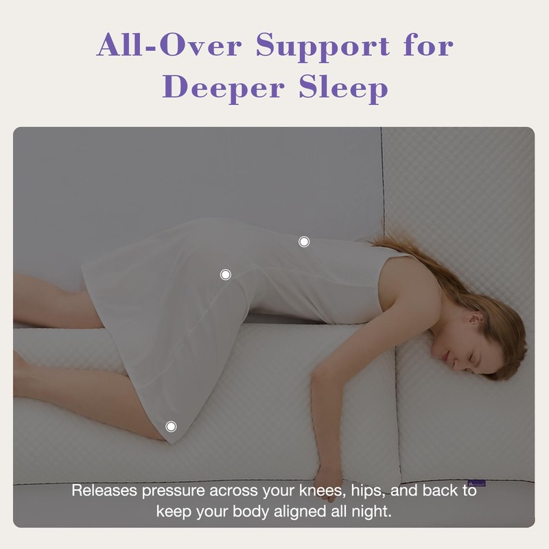 HOMELAB Cooling Adjustable Body Pillow (20x54) with White Bamboo Viscose