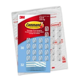 Command Mini Hooks, Clear, 30 Hooks/Pack (17006CLR-30NA)