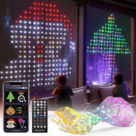 540Leds Dynamic Curtain Lights, Smart App and Remote Control DIY Christmas Window Lights, Color Changing Animated Led Curtain String Lights IP65 Waterproof for Bedroom Wall Outdoor Decor, 5 x 6.6ft