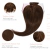 Elailite Hair Topper Extensions Women Toupee with Bang 100% Remy