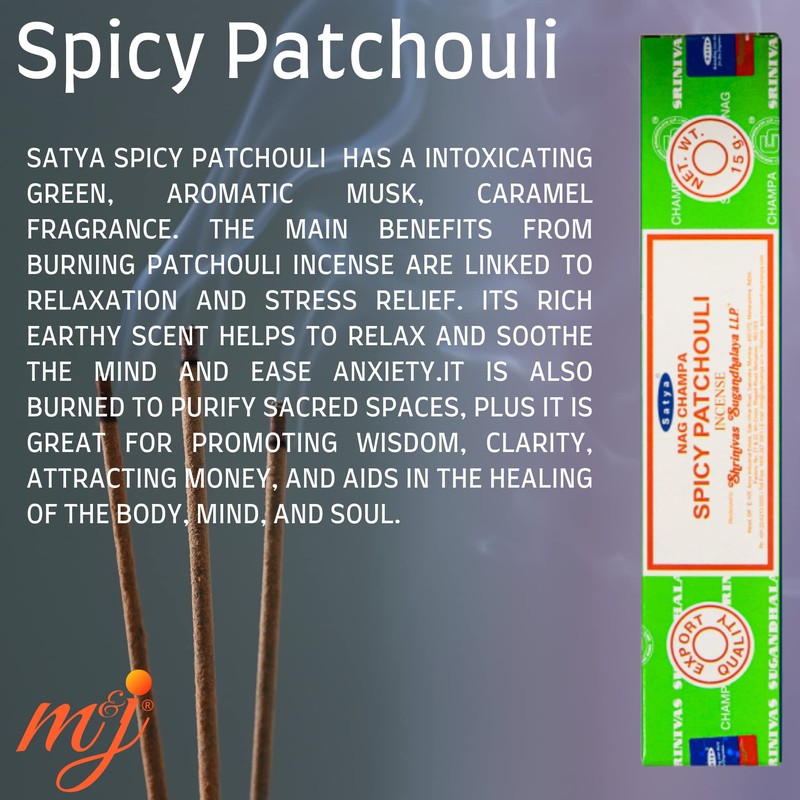 Original Satya Nag Champa Spicy Patchouli Incense Sticks | with