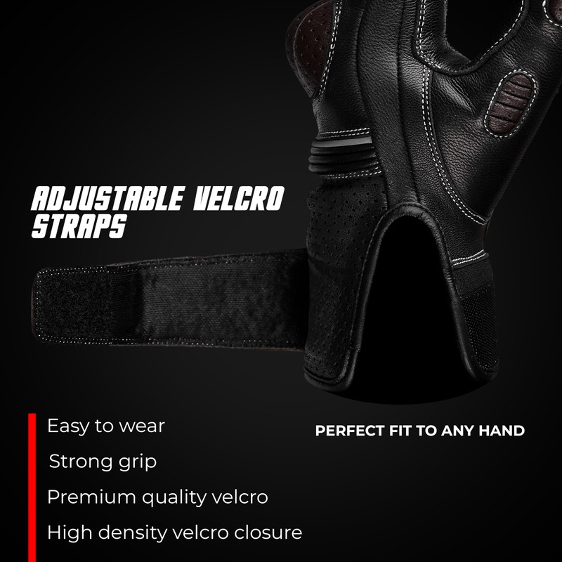 J.A.G. Motorcycle Gloves - Premium Leather Perforated Motorcycle Gloves for