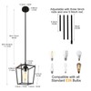 1-Light Black Pendant Light Fixture Farmhouse Iron Cage Metal Pendant