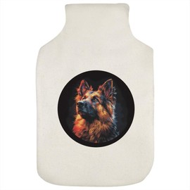 'German Shepherd Dog in Circle Frame' Hot Water Bottle Cover (HW00036792)