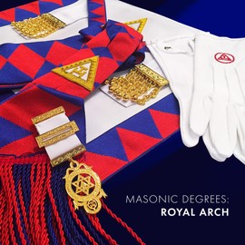 THE MASONIC COLLECTION Royal Arch Companions Breast Jewel - Triple Tau Symbol - Gold Finishing - Standard Size - A Freemasons Gift Accessory for Men - in Clear Jewel Wallet
