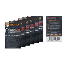 Guru Super Pellet Waggler (PTFE) Barbless Eyed Hooks: 16