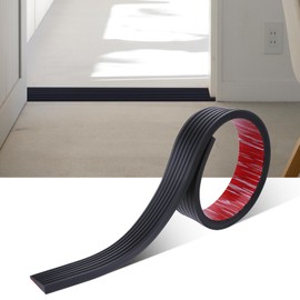 Rubber Door Threshold Ramp for Doorways Self-Adhesive Rubber Ramps for Door Wheelchair Threshold Ramps for Home, Doorways, Curbs and Garage, Cuttable (0.6" Height x 3” Wide x 3.3' Long, Black)