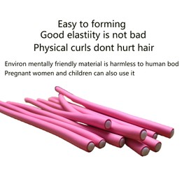 10 Pieces Flexible Curling Rods, Soft Foam No Heat Hair Rollers, Curler for Women with Long and Short Hair (pink, 0.31 x 9.4in)