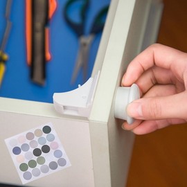 White Magnetic Drawer Lock Set (4-Pack) 3.8cm