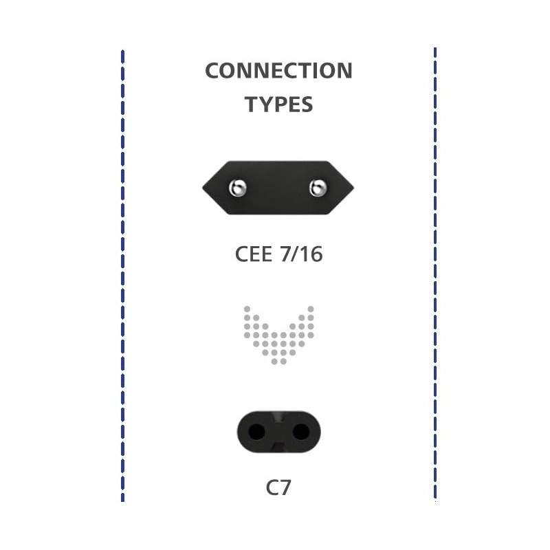 Hama Power cable, Euro plug to 2-pin socket (double groove),