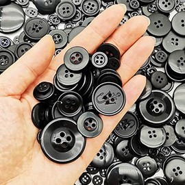 600-700 botones negros para manualidades surtidos a granel para manualidades mezcladas para manualidades, decoración de manualidades