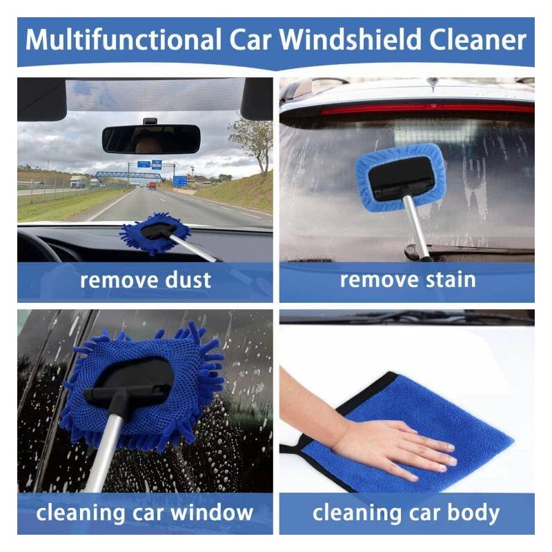5 PCS Windshield Cleaning Tools, 18 inch Microfiber Car Window