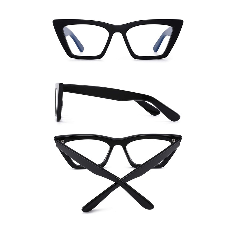 GLINDAR Cat Eye Blue Light Locking Glasses Vintage Narrow Square