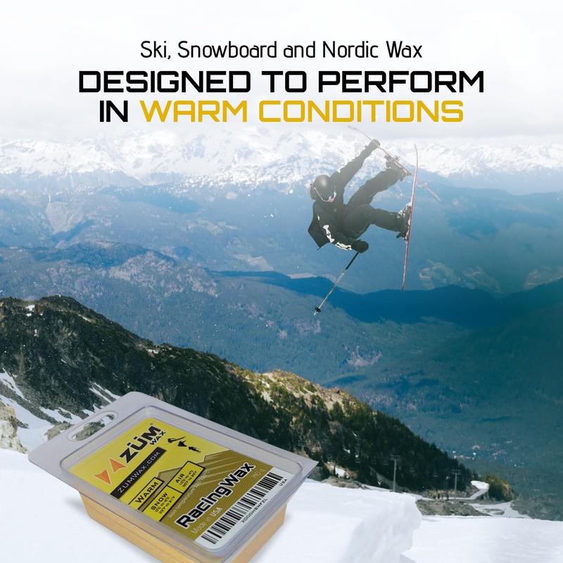 ZUMWax Iron-On Ski/Snowboard/Nordic/Cross-Country Wax, 140g, WARM Temp, long-lasting, secret vanilla