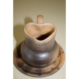 Genérico Taza Artesanal JARRO CORAZÓN | 1 juego de taza para café o té | Taza con plato para café | Barro Ahumado de Atzompa, Oaxaca | Hecha a mano | Cada pieza es única