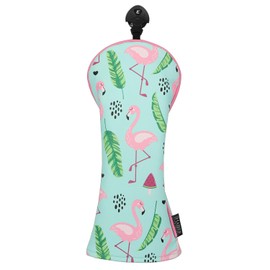 SHABIER Blue&Pink Golf Fairway Headcover with Flamingos Design for Golf Fairway Club
