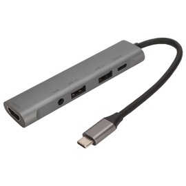 USB C Hub 4K HD Multimedia Interface Output PD Fast Charging Type C to 3.5mm Sound 5 in 1 Multiport Adapter