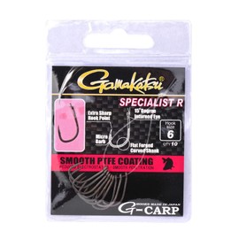 Gamakatsu Specialist R Hook - 10 Carp Hooks for Pop Up Mounting & D-Rig, Fishing Hooks for Carp Fishing, Hooks for Carp, Size: 4