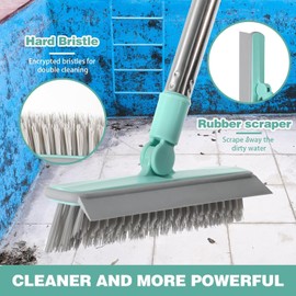 Pool Brush V-Shape Brush with 63" Adjustable Long Handle,Shower Swimming Pool Brush for Glass Doors,Bathroom,Kitchen,Tile,Marble Floors,Deck,Hallways