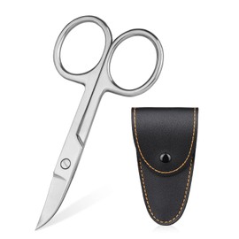 ACWOO Nail Scissors, Rustproof Sharp Cuticle Scissors, Professional Cuticle Scissors, Sharp Curved Nail Scissors with Case, Toenail Scissors for Manicure and Pedicure, Nail Scissors Left-Handed Black