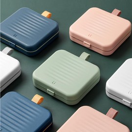 【Latest Models】Portable Travel Home Small Magnetic Sewing Box, Mini Sewing Kits Storage-Box, Beginners DIY Sewing Thread Needle Threader Scissors Kit（White).Boxes Home and Travel Quick Fix Sewing Kit